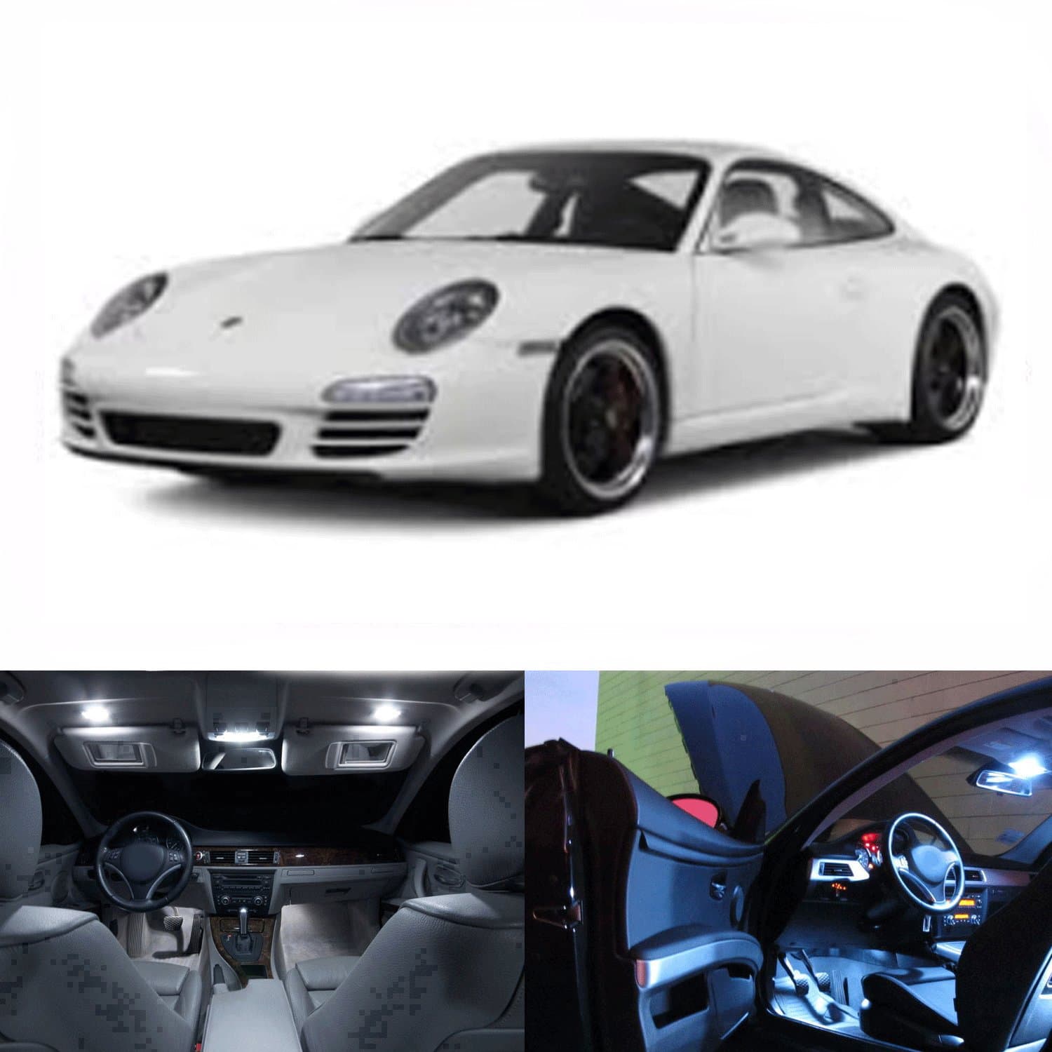 LED White Lights Interior Package Kit for Porsche 911 996 1997-2004 (10 pcs)