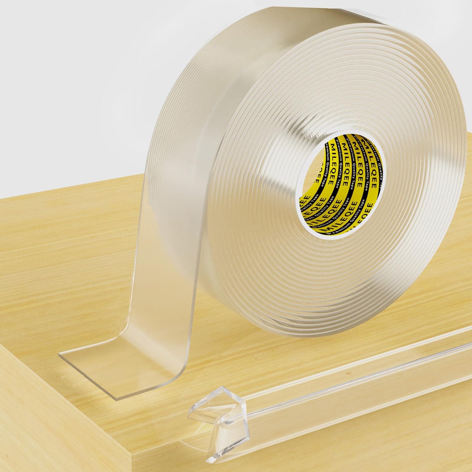 Clear Edge Protector Strip, 1.18in x 16.4FT, Sharp Edge Wrap Cover Tape, Self Adhesive Protective Bumper Guards for Cabinet Door Desk Glass Table Bed Furniture, Kitchen Countertop, Waterproof