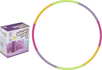 RATNA'S Wonder Sand 500 Grams for Play. Smooth Sand for Kids (Green 500 Grams),ONE Big Mould Inside Without Tray & TOYZTREND Classic Hula Hoop Consists of 8 Inter-Lockable Pieces (Multicolour)