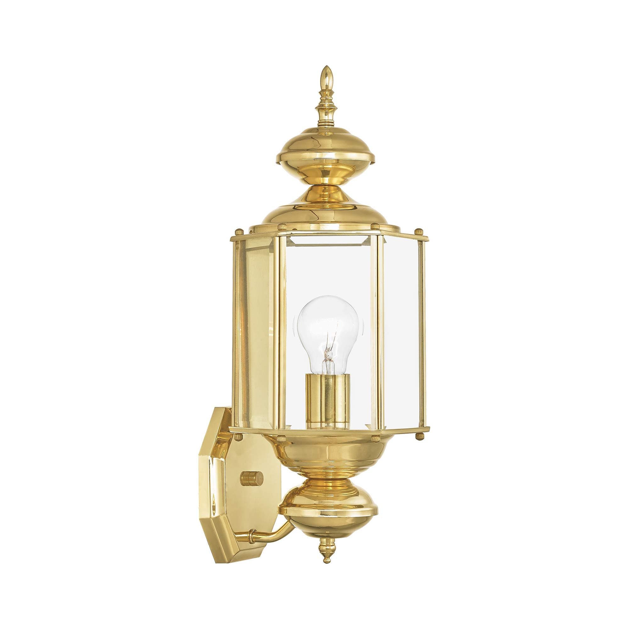 Lighting 2006-02 Basics 1 Light PB Outdoor Wall Lantern, Polished Brass