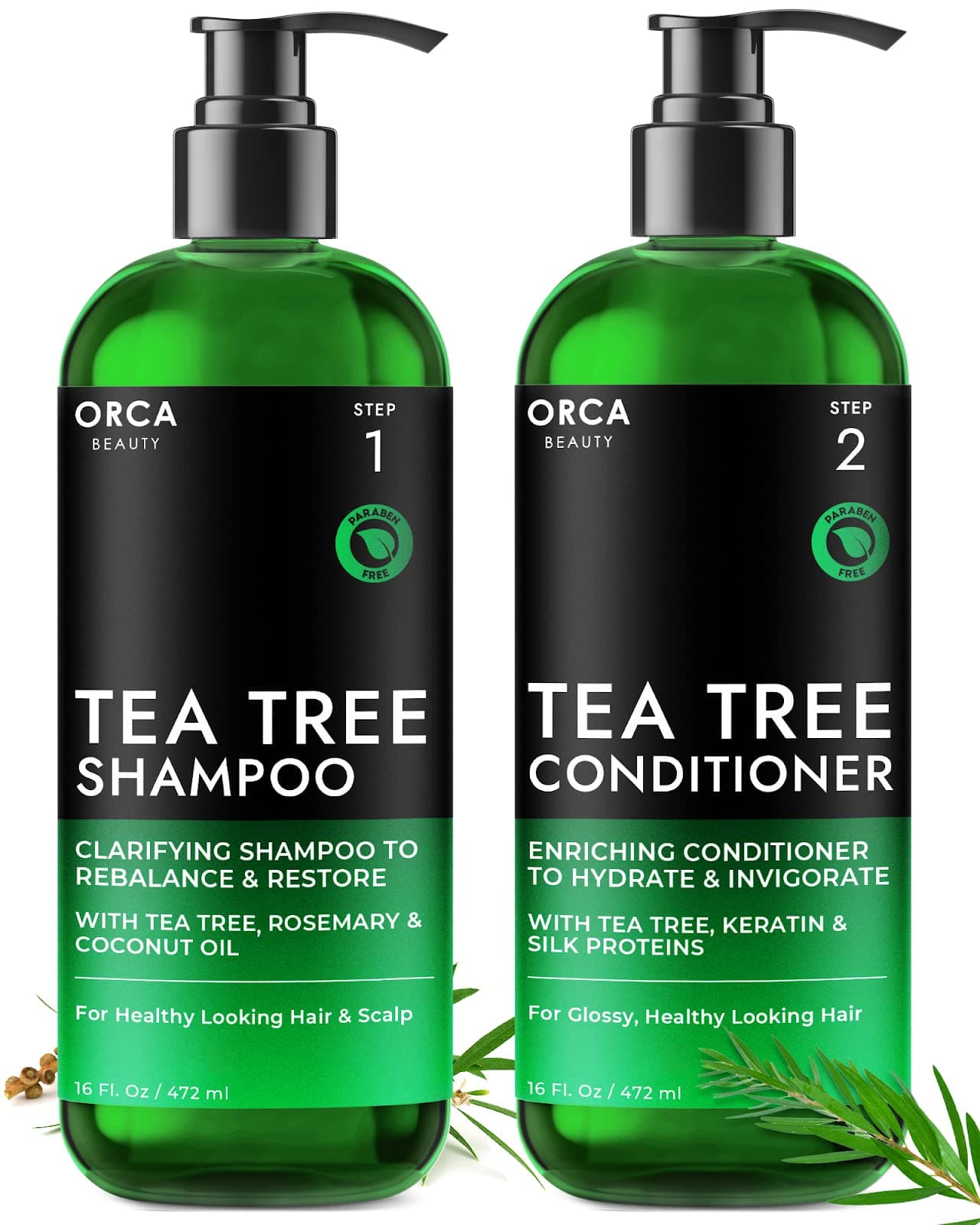 Tea Tree Shampoo and Conditioner Set, Shampoo and Conditioner for Oily Hair 2x16oz Tea Tree Oil Shampoo for Oily Hair, Dry Scalp Dandruff Shampoo and Conditioner for Men & Women, Tea Tree Conditioner