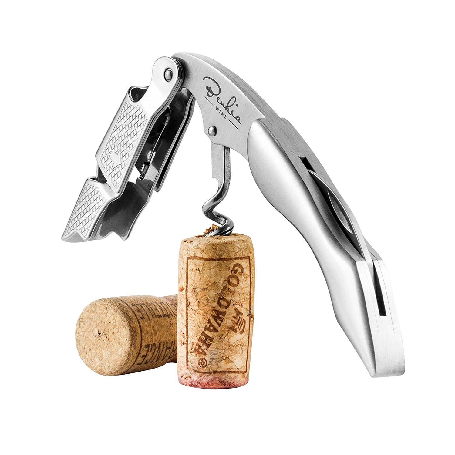 Waiters Friend Corkscrew - Professional Stainless Steel Wine Opener - Foil Cutter for Bartenders - Decorative Wine Bottle Opener
