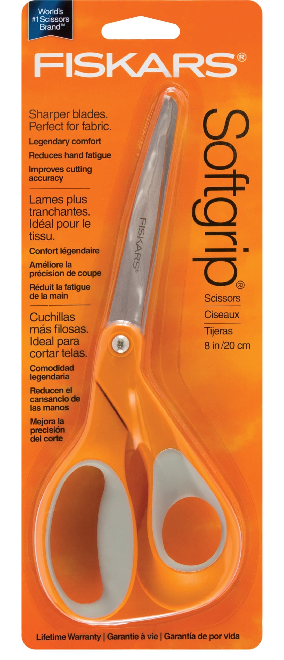 Fiskars 8-Inch Softgrip Scissors,Orange