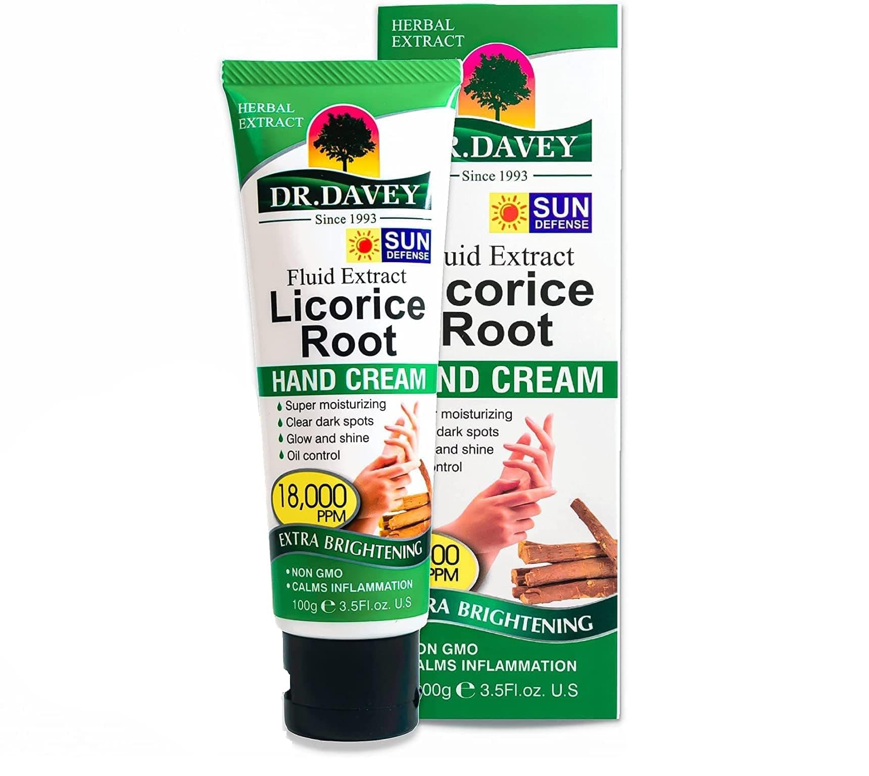 DR DAVEY Hand Cream, Enriched with Licorice Root Extract, Licorice Root Extract Hand Cream, Delivers Deep Moisture, Rapid Absorption, Smoothens and Restores Dry and Chapped Hands – 100g
