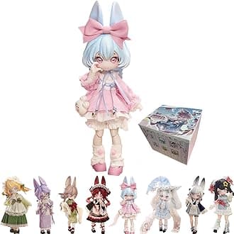 1/12 BJD Dolls Blind Box,Kawaii BJD Dolls Indible Doll Series Ball Jointed Cute Girls BJD Blind Box Collectable Action Figure Posable Dress Up Doll for Girls Gift Toys