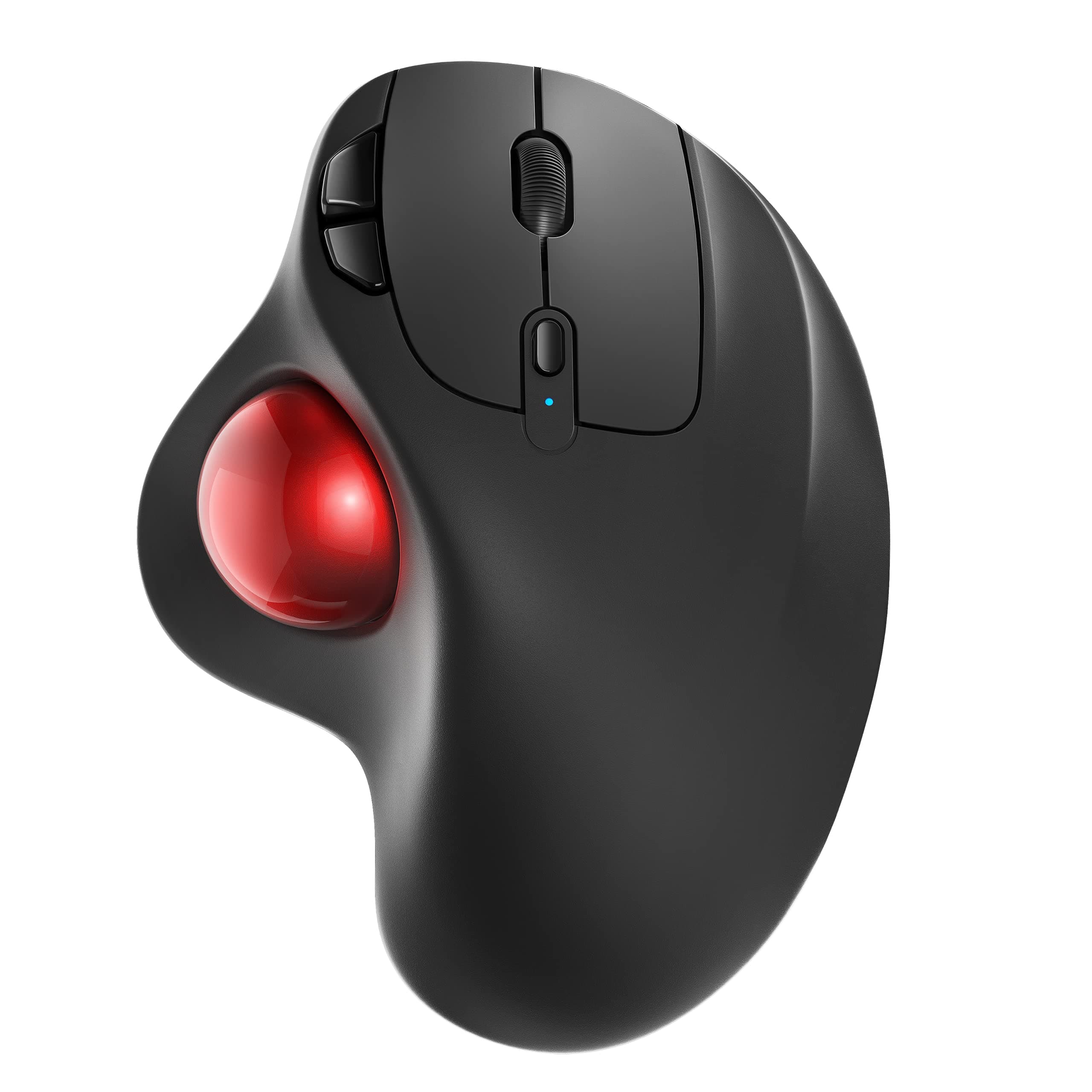 M501 Wireless Trackball Mouse, Rechargeable Ergonomic, Easy Thumb Control, Precise & Smooth Tracking, 3 Device Connection (Bluetooth or USB Receiver), Compatible for PC, Laptop, Mac, Windows.