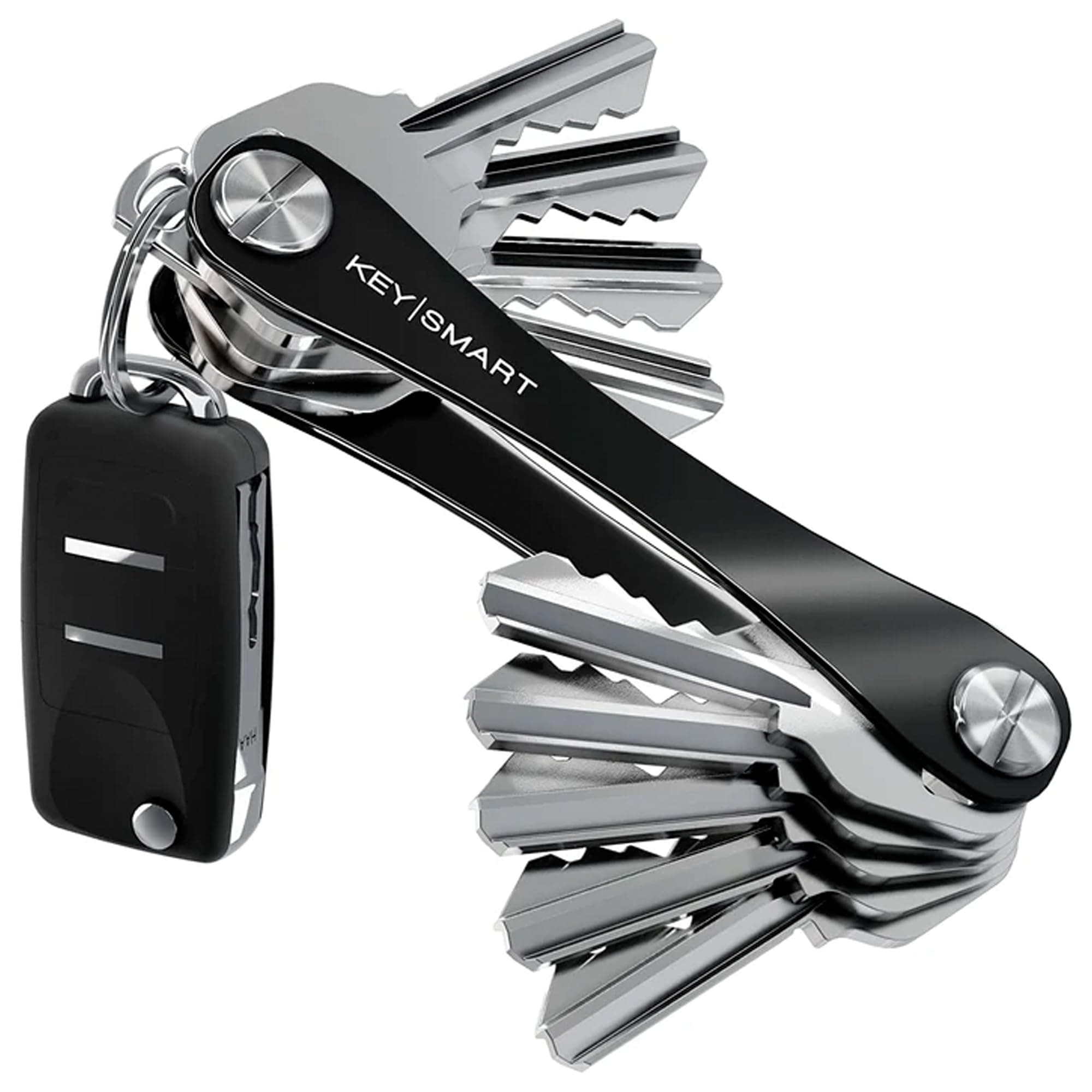 - KeySmart Original Key Holder - Compact Key Organizer for Key Chain, Minimalist Clutter-Free EDC Keychains Key Ring, Black, 14 Keys