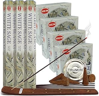 White Sage Incense Sticks and Cone Incense Holder Variety Pack Insence Insense Insienso