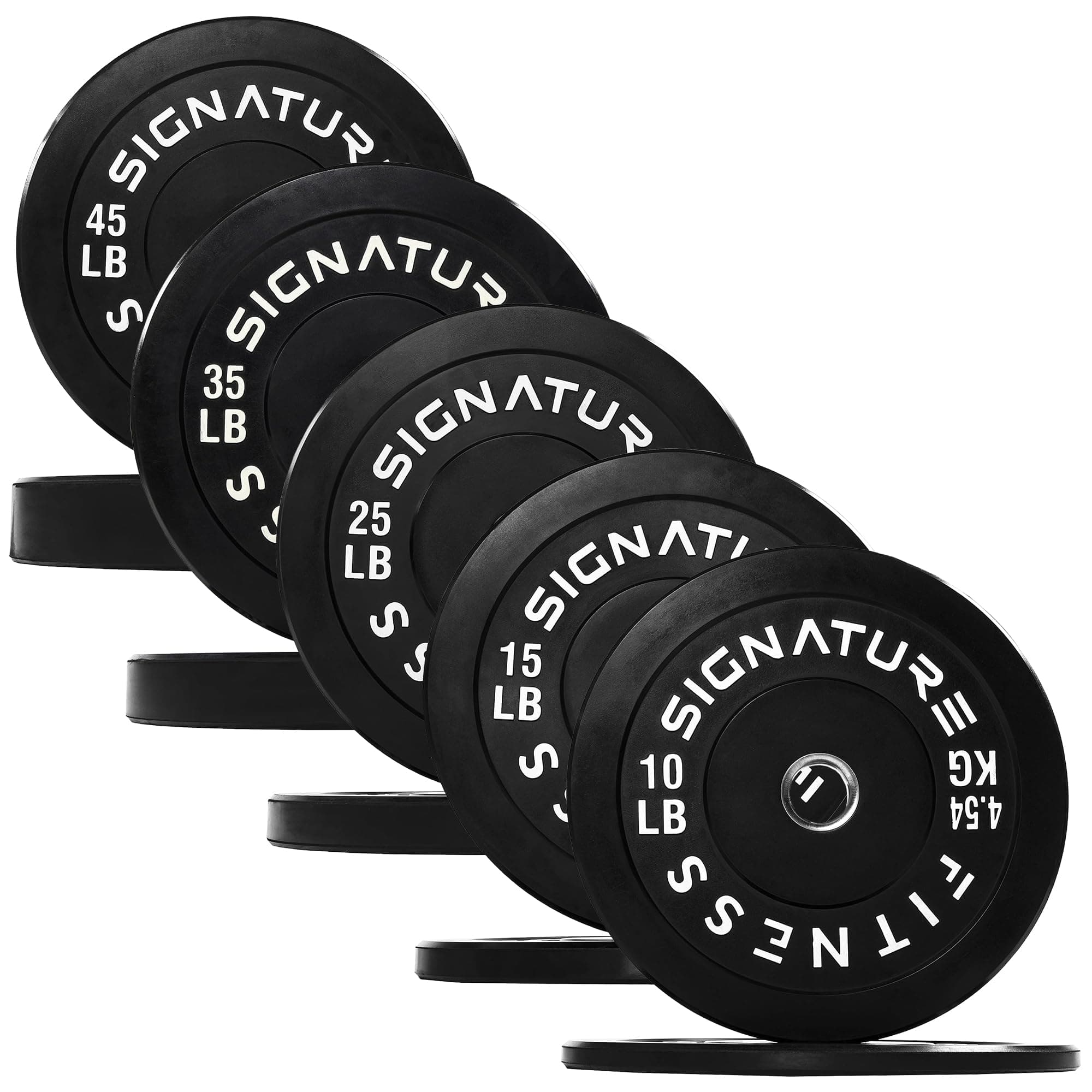 Fitvids 2" Olympic Bumper Weight Plates Set for Strength Training & Weightlifting – Set: 260 lbs (2x 10/15/25/35/45 Pairs) – Black
