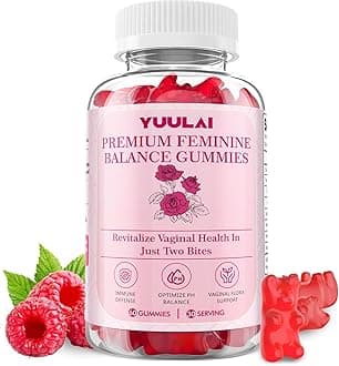 Premium Feminine Balance Gummies, Hawaiian Pineapple Feminine Gummies for Women PH Balance & Vaginal Health, Vegan, 60 Gummies
