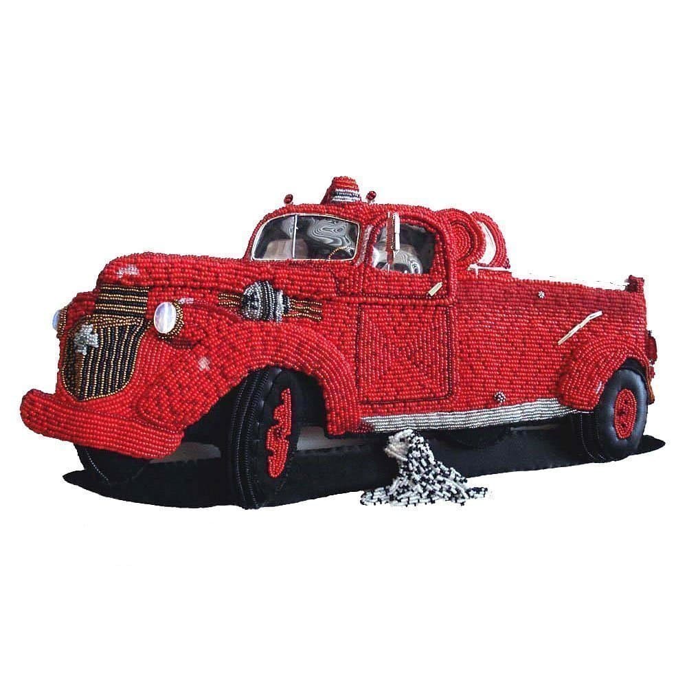 ENGINE CO. 6 Beaded Fire Truck Wall Art firefighter gift Ready to Ship e