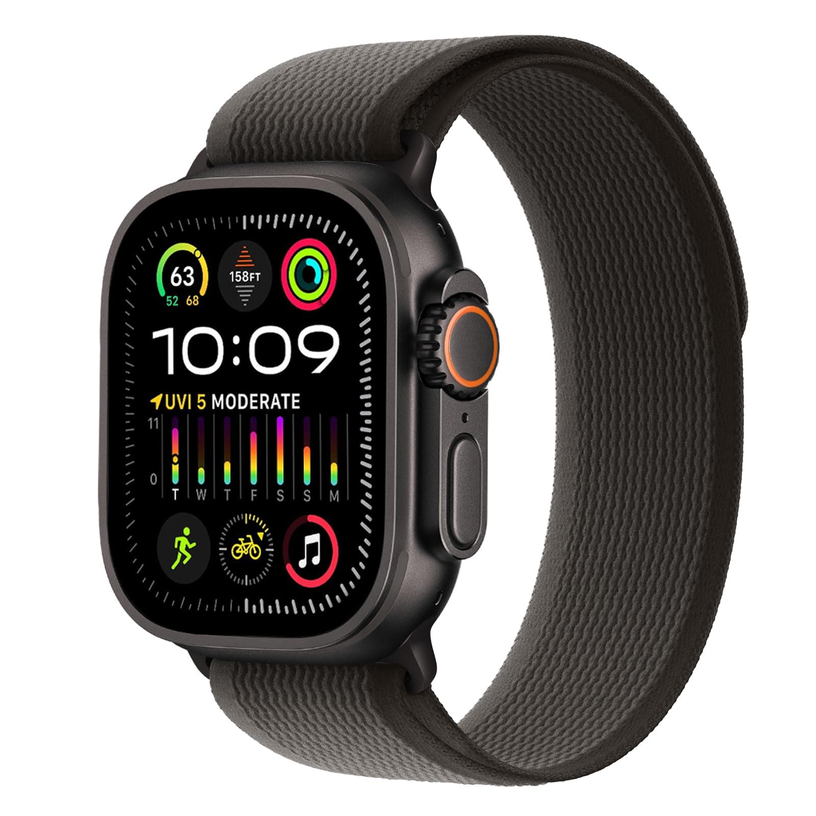 Trail Loop Nylon Band - Compatible with Apple Watch Ultra 2 Band/Ultra Bands 49mm 45mm 44mm Men Women, Braided Elastic Weave Sport Strap for iWatch Ultra 2, iWatch Ultra Series 10 46mm SE/9/8/7/6/5