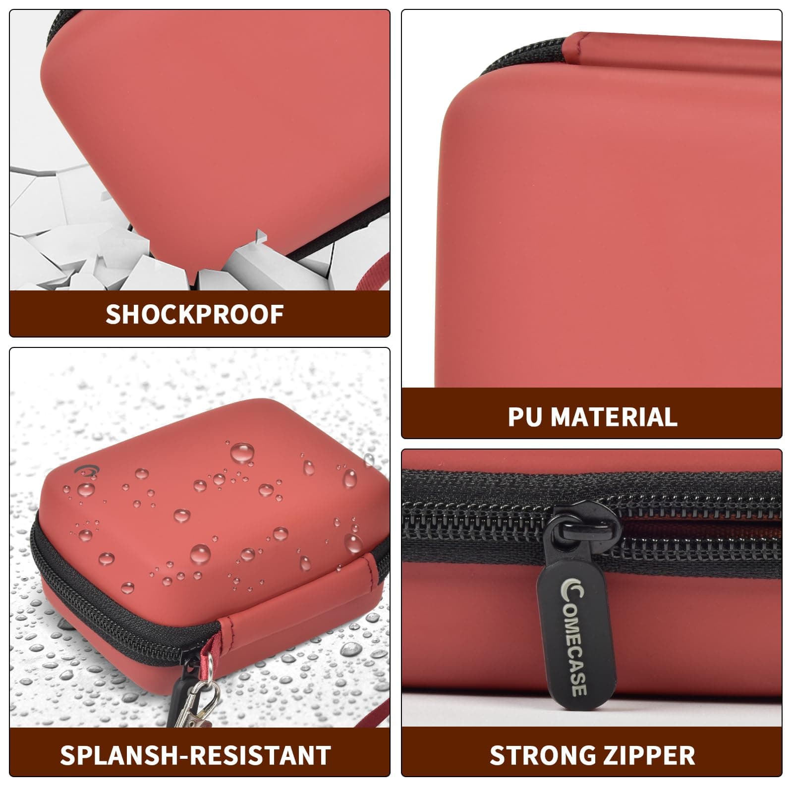 Carrying & Protective Case for Digital Camera, AbergBest 21 Mega Pixels 2.7" LCD Rechargeable HD/Kodak Pixpro/Canon PowerShot ELPH 180/190 / Sony DSCW800 / DSCW830 Cameras for Travel - Brown