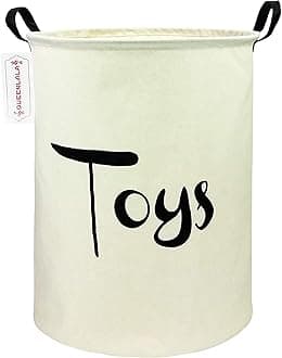 QUEENLALA Large Storage Basket,Laundry Hamper/Bathroom/Home Decor/Collapsible Round Storage Bin,Boys and Girls Hamper/Boxes/Clothing(Toys)