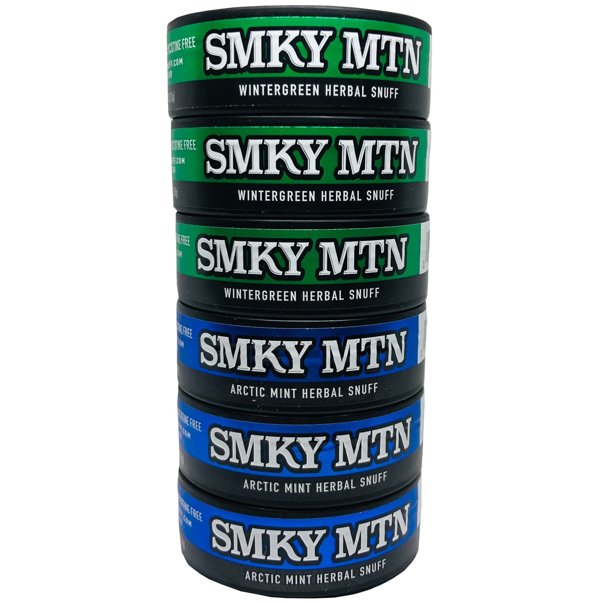 Smokey Mountain Snuff - 6 Can Sampler Pack (Wintergreen + Arctic Mint)