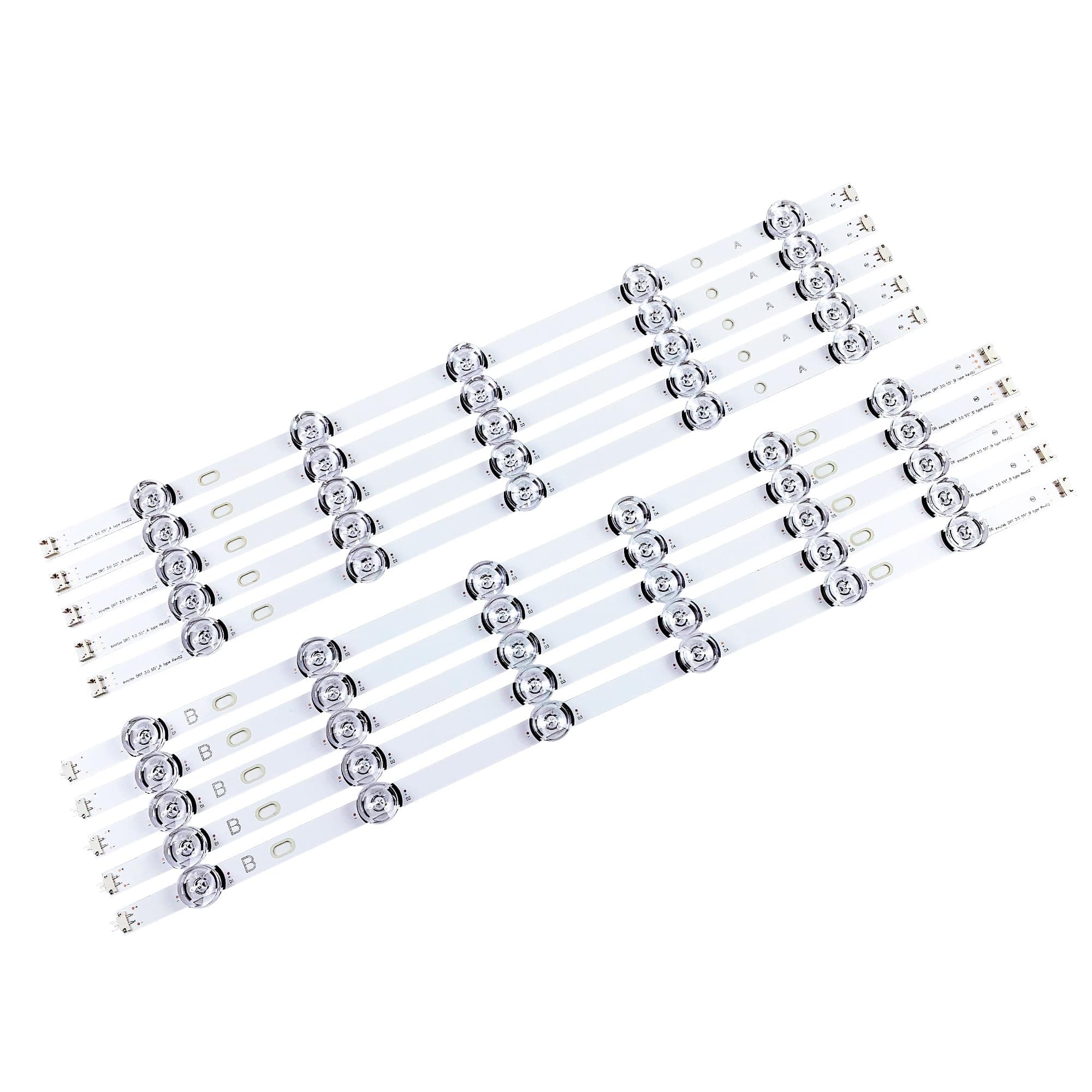 PANMILED 10pcs LED Backlight Strips for LG 55" TV DRT 3.0 55LB650V 55LB561V 55LB6100 55LB629V 55LB570V 55LB5900 55LB5500 55LF652V 55LF5800 55LB6500 55LF6000 55LB6300