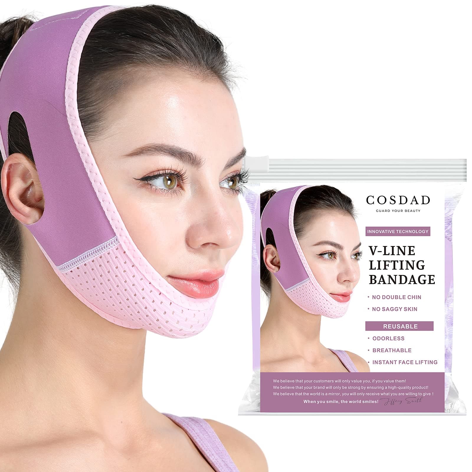 Reusable Double Chin Reducer Chin Strap Face Slimming Strap Face Slimmer Shaper for Women,Breathable Comfortable V Line Lifting Mask,Innovative Lifting Technology,One Fits All