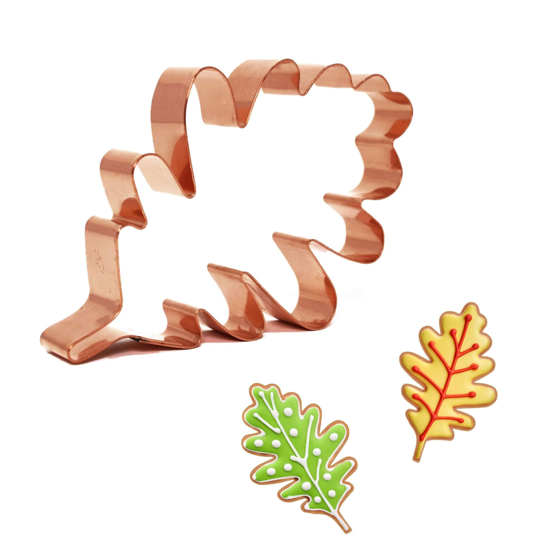 Oak Leaf Cookie Cutter, 3.75 x 5.25 inches, Handcrafted Copper