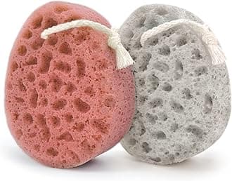 Spongentle Deep Cleansing Body Loofah Sponge, Natural Colors, for Bath and Shower, Multiple Textures for Gentle and Deep Exfoliation, Generous and Rich Lather, (Pack of 2)