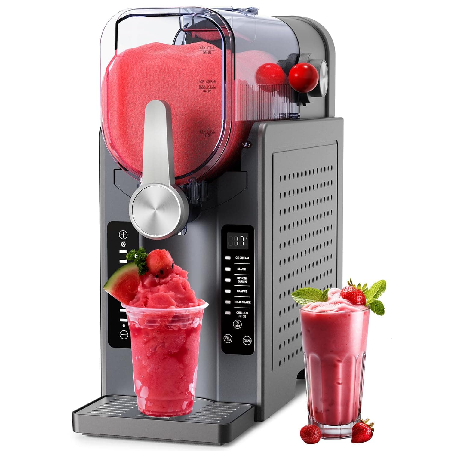 Slushie Machine,No Ice Needed All-in-One Slushy Maker for Home, Real-Time Temp Display, Auto-Clean, 6 Preset | Frozen Margaritas, Cocktails, Frappés, Ice Cream, Smoothies, Milkshakes