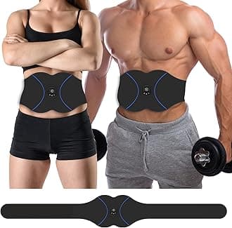 FDA Cleared, ABS Stimulator - EMS Muscle Stimulator, Portable Muscle Training for Abdomen, Abdominal Toning Belt, Fitness Ab Workout Equipment for Women and Men, Black Blue