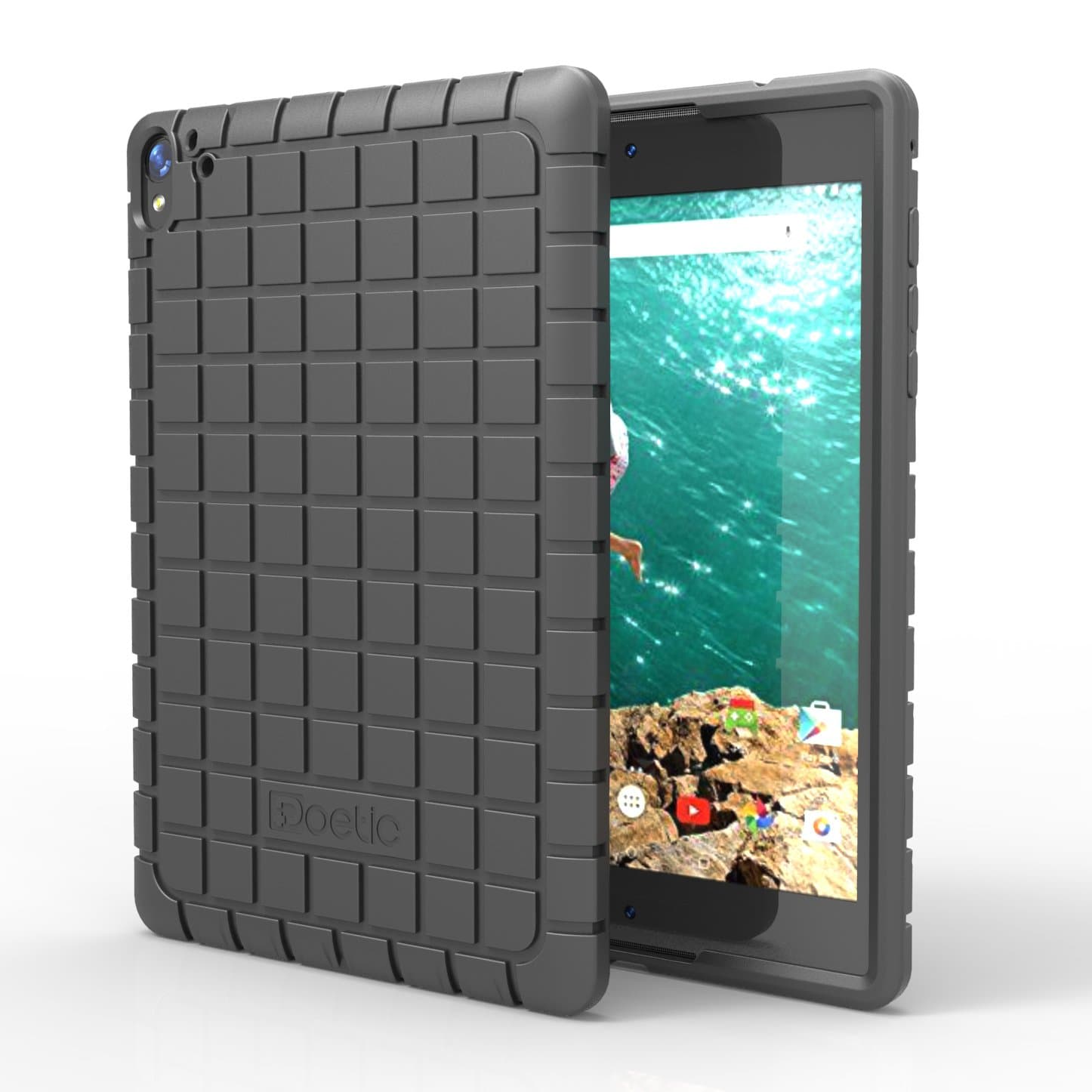 Google Nexus 9 Case - Poetic Google Nexus 9 Case [GraphGRIP Series] - [Lightweight] [Grip] Protective Silicone Case for Google Nexus 9 Black (3 Year Manufacturer Warranty from Poetic)