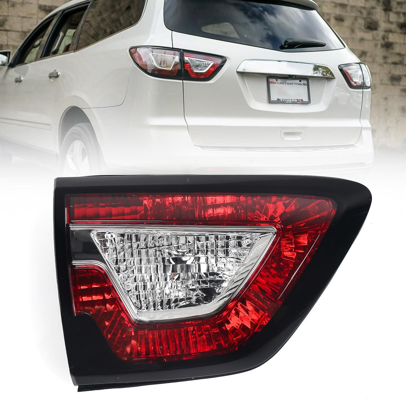 Huray Left Inner Tail Light Fit for Chevy Traverse 2013-2017, LH Taillight OE Style Tail lamp Rear Brake Lamp Replacement for GM2802108 Driver Side