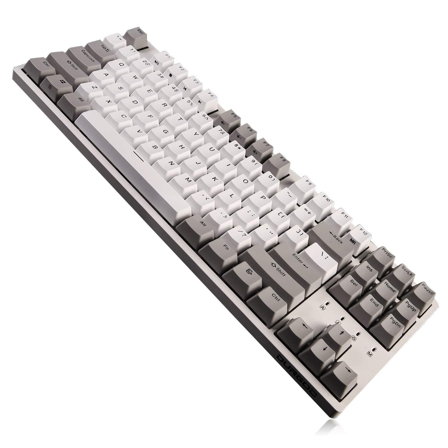Durgod Taurus K320 TKL Mechanical Gaming Keyboard - 87 Keys - Double Shot PBT - NKRO - USB Type C (Cherry Silent Red, White)