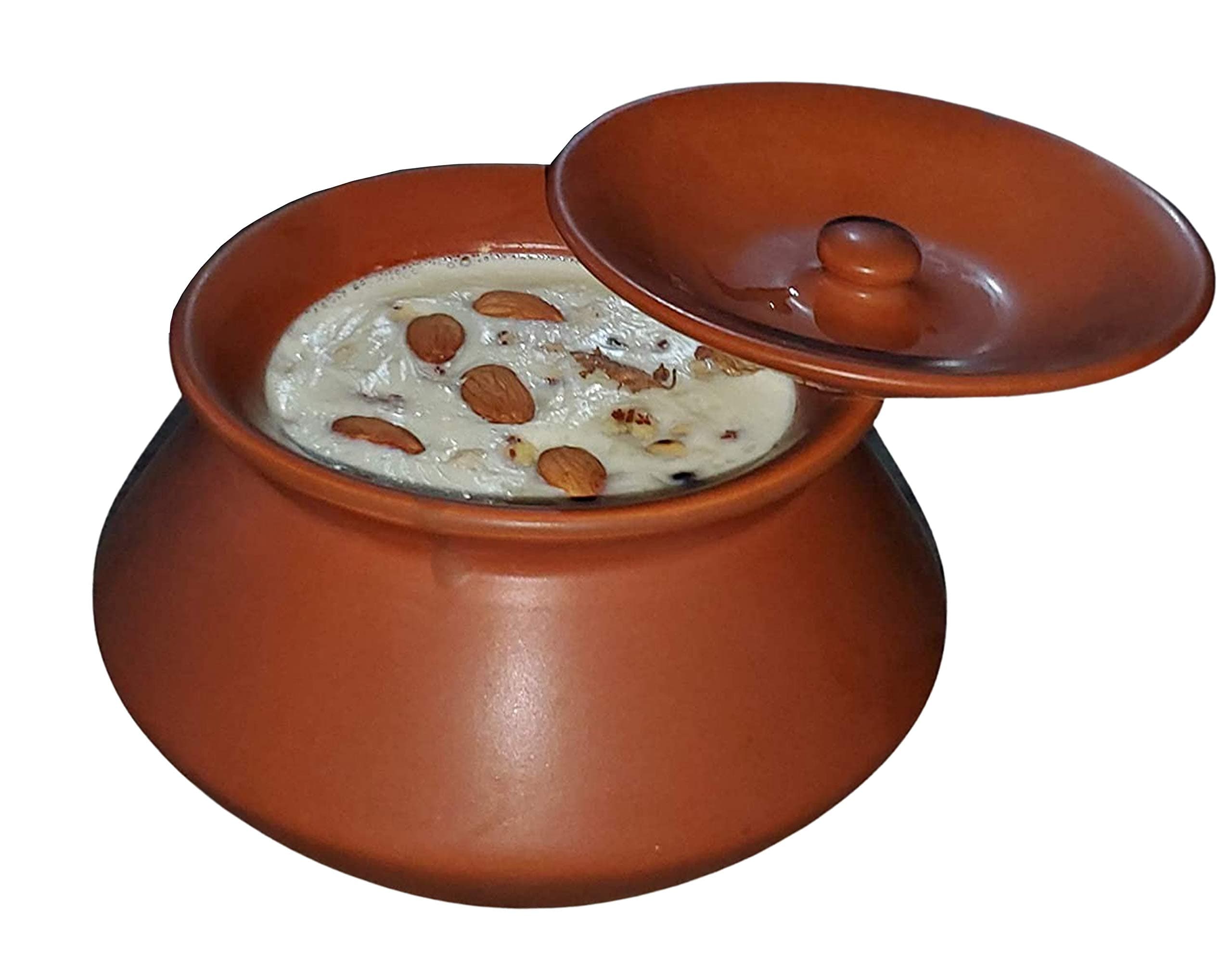 (India) Ceramic Clay Dahi Handy/Curd Pot with lid 1 L, Brown