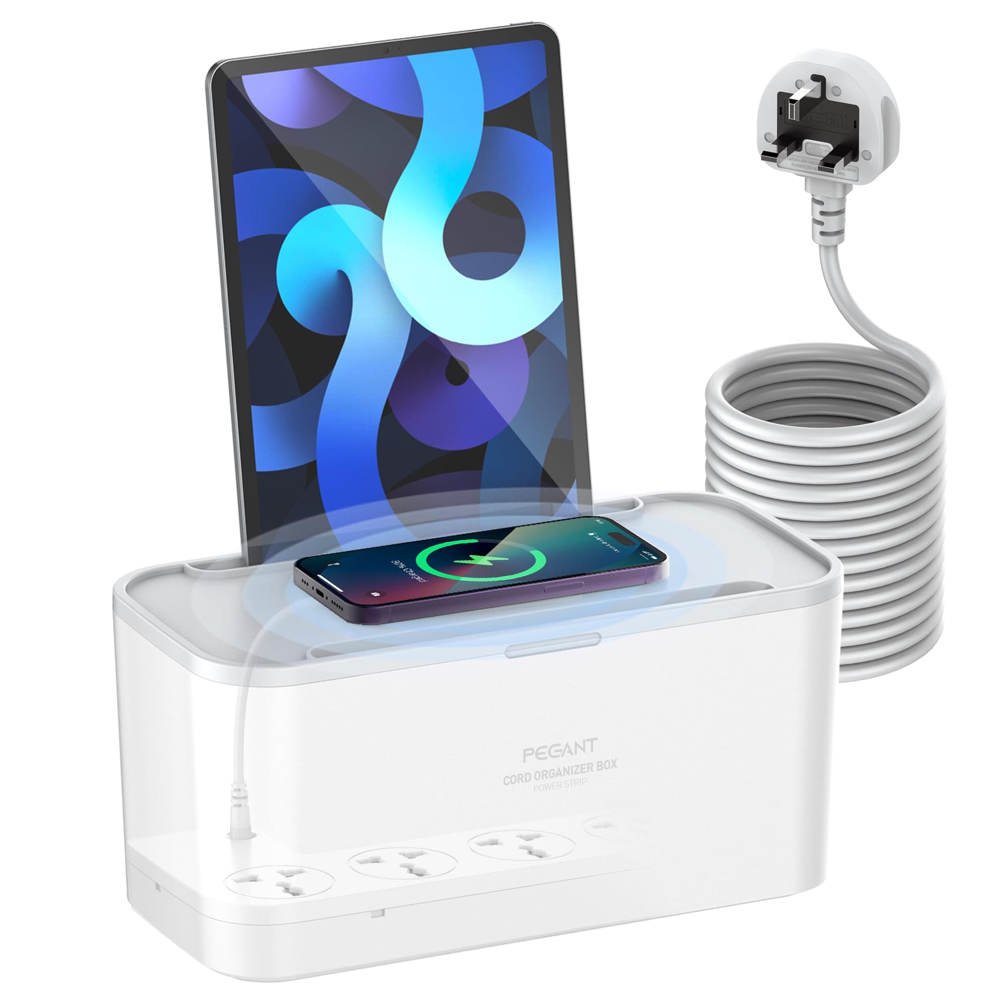 Power Extension Box + 15W Wireless Charger