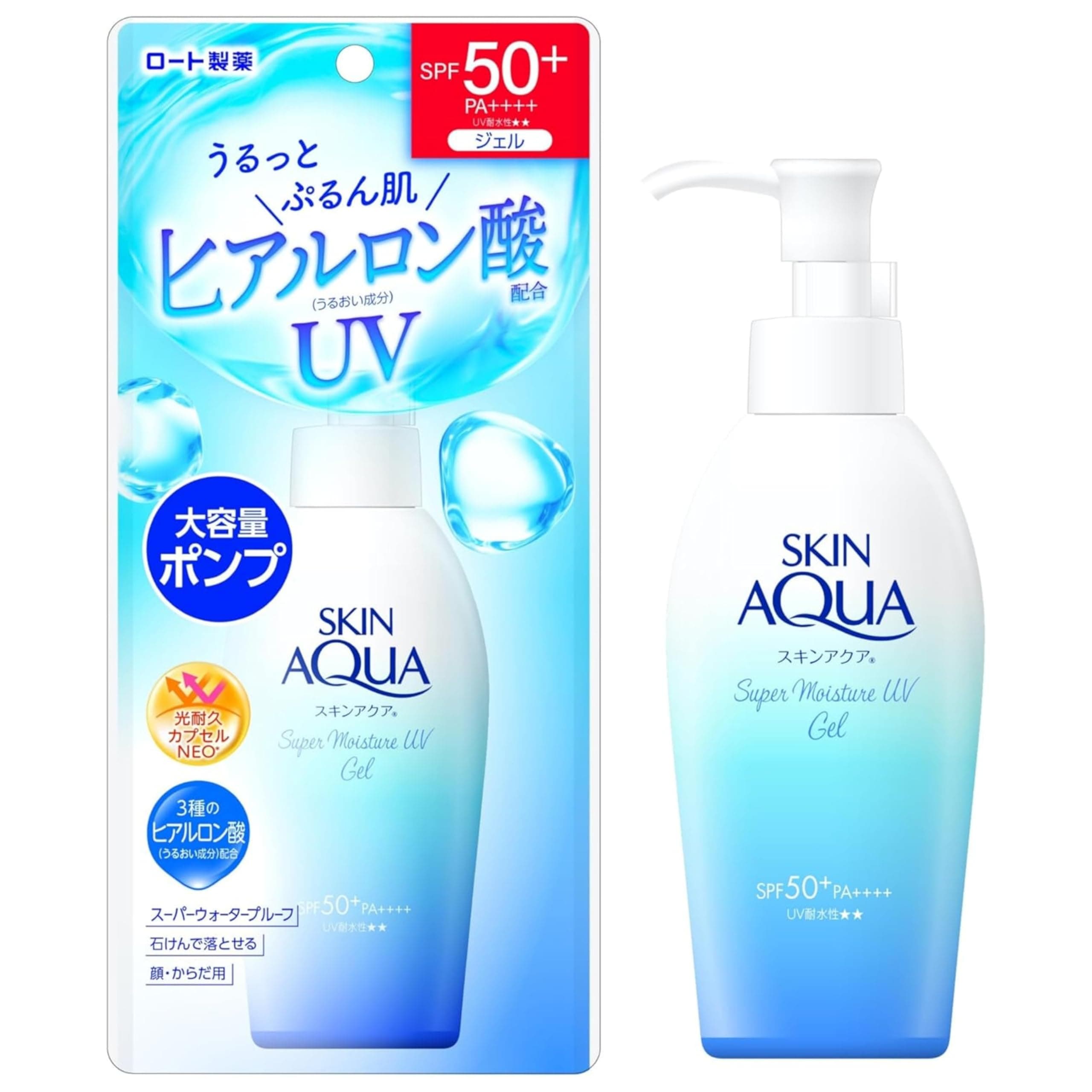 50+ UV Super Moisture Gel Large Capacity Pump Type Sunscreen Unscented 1 Piece (x1)