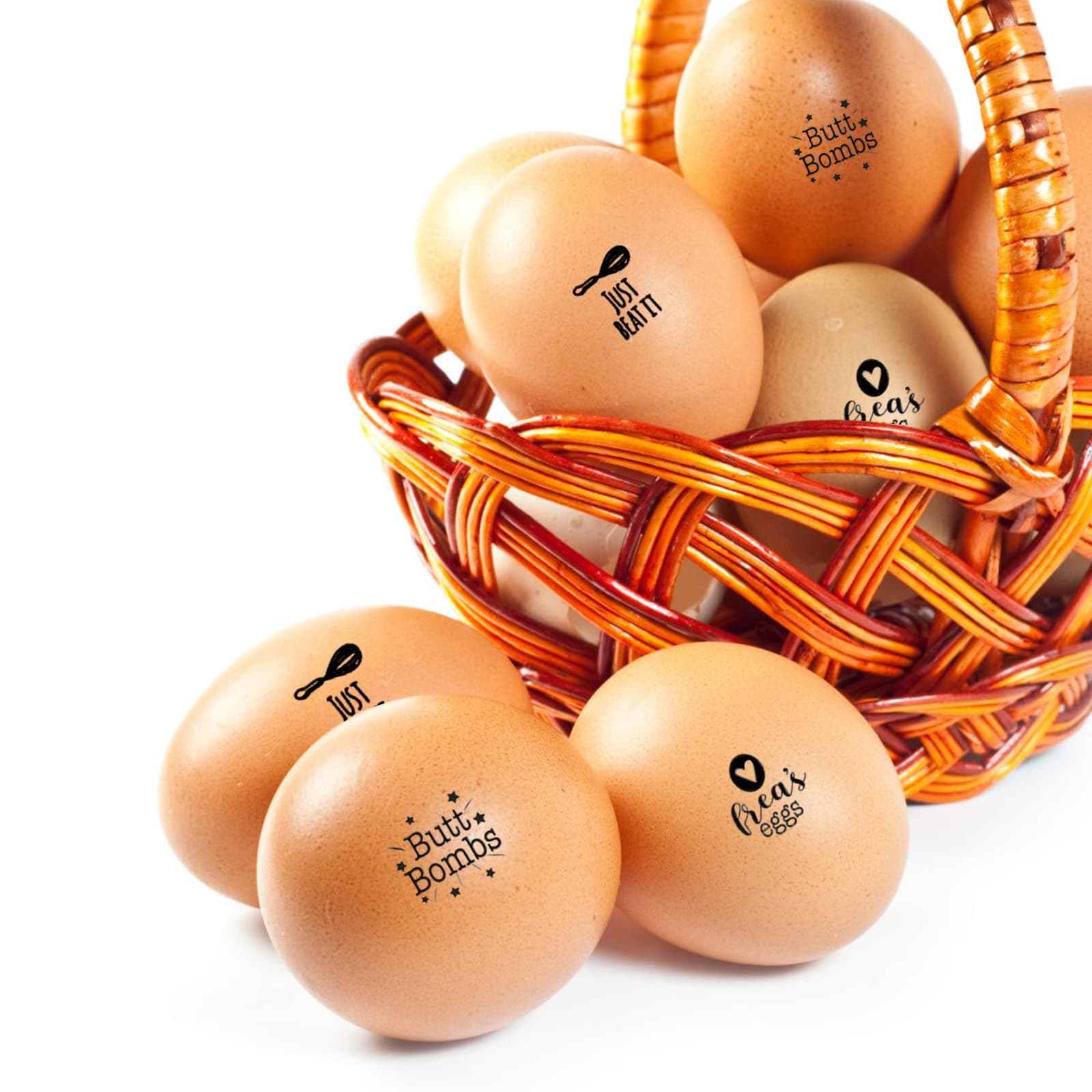 3Pcs Mini Egg Stamps - Egg Stamps for Fresh Eggs - Farm Fresh Eggs Stamper -Chicken Egg Stamp - Egg Carton Stamp - Personalized Egg Stamp, Flat Rubber Stamp - Mix & Match - Farmhouse Decor Gift