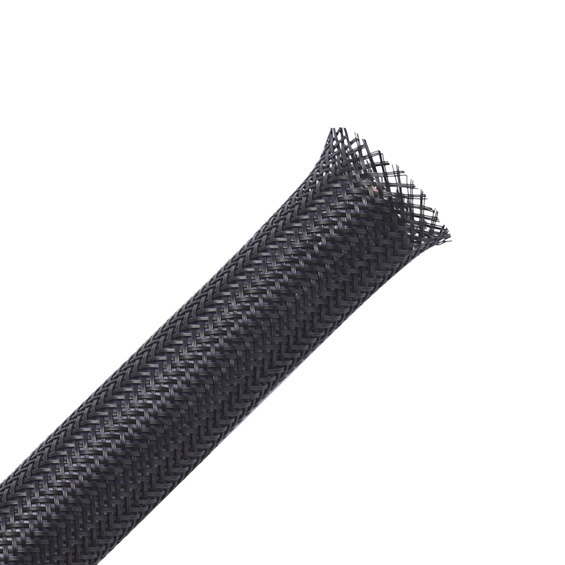 Alex Tech 10 mm-30 m Braided Cable Sleeve Expandable Cable Cover Wire Storage Cable Protector for Car Cables – Black