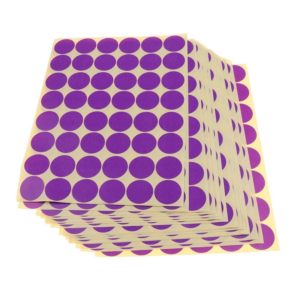 Imported 720Pcs 25mm Dots Sticker Round Circle Blank Labels Self Adhesive- Purple