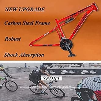 Mountain Bikes Men 26 Inch Adult Fat Tyre Mountain Bike with Full Suspension, High-carbon Steel Large Frame Dual Disc Brake Giant Bicycle,Black 3 Spoke,24 Speed