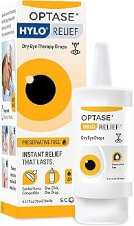 OptaseHYLO Relief Dry Eye Drops - Fast-Acting Preservative Free Drops with Patented HYLO Delivery System - Artificial Tears for Mild to Moderate Dry Eye Relief - .33 Oz, 300 Doses