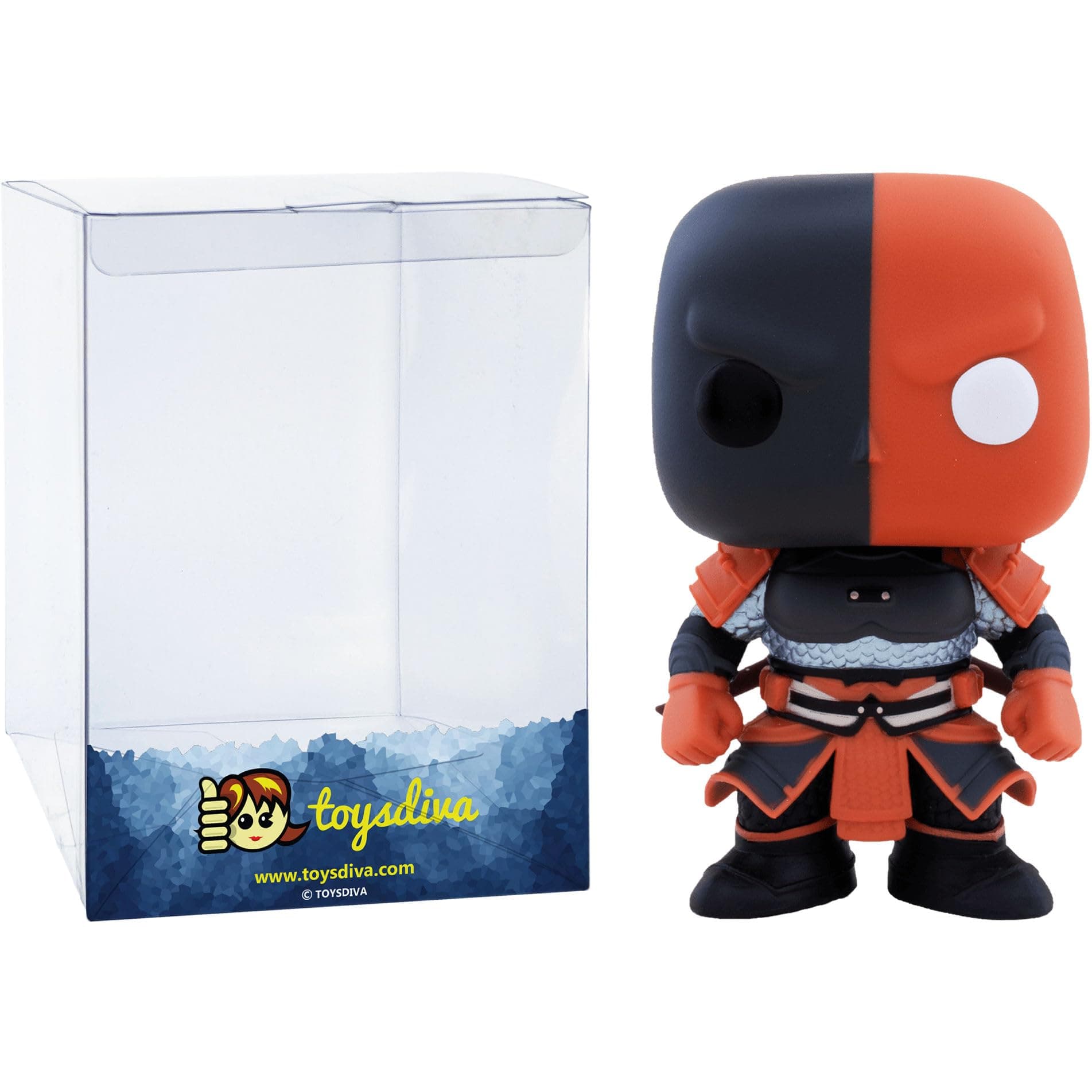 Deathstrok e (2021 Summer Virtual Fun kon Exc): P o p ! Heroes Vinyl Figurine Bundle with 1 Compatible Graphic Protector (368-51397 - B)