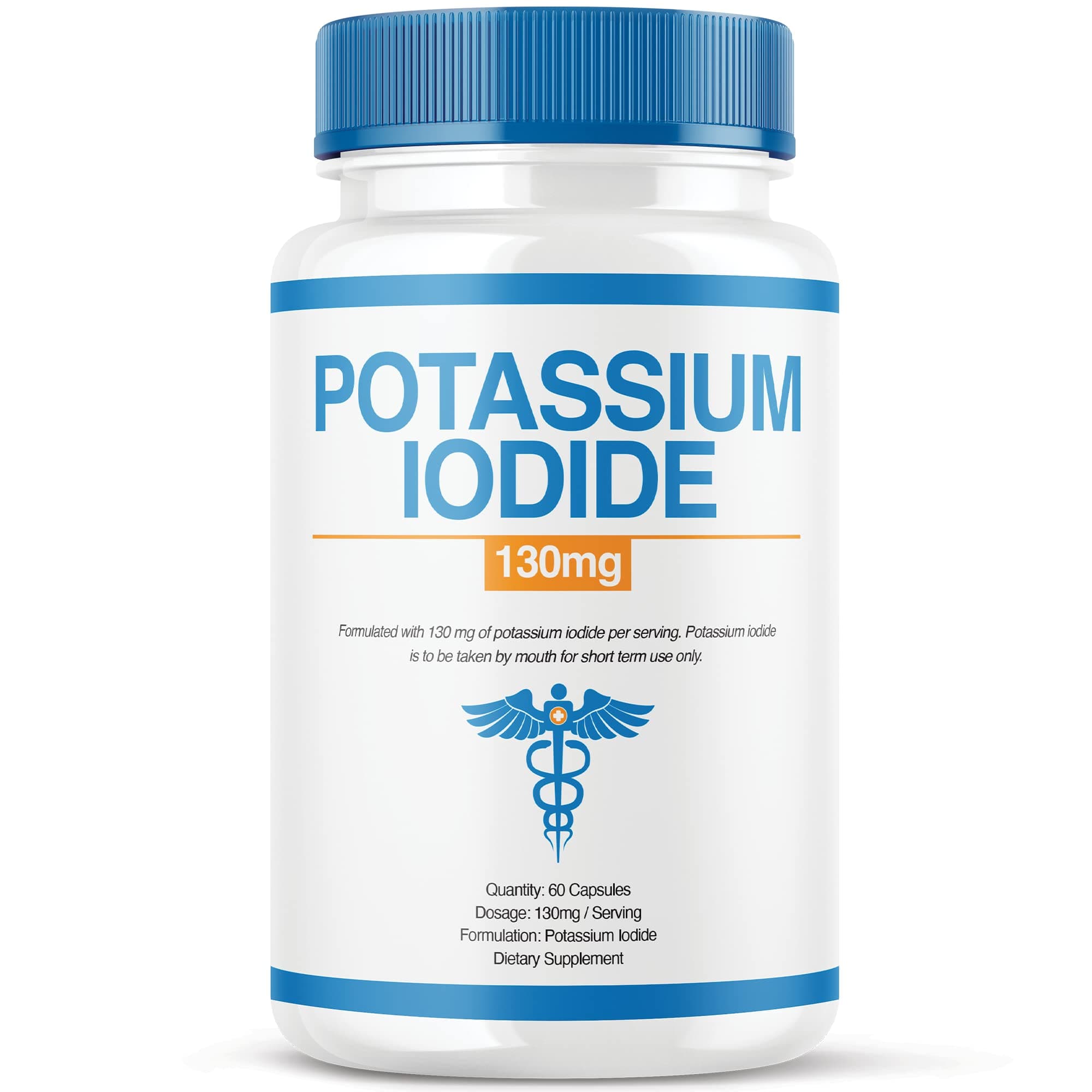 Potassium Iodide Tablets 130 mg, KI Potassium Iodide Thyroid and Emergency Support, YODO Naciente Iodine Tablets Supplement Pills, USA Made (60 Capsules)