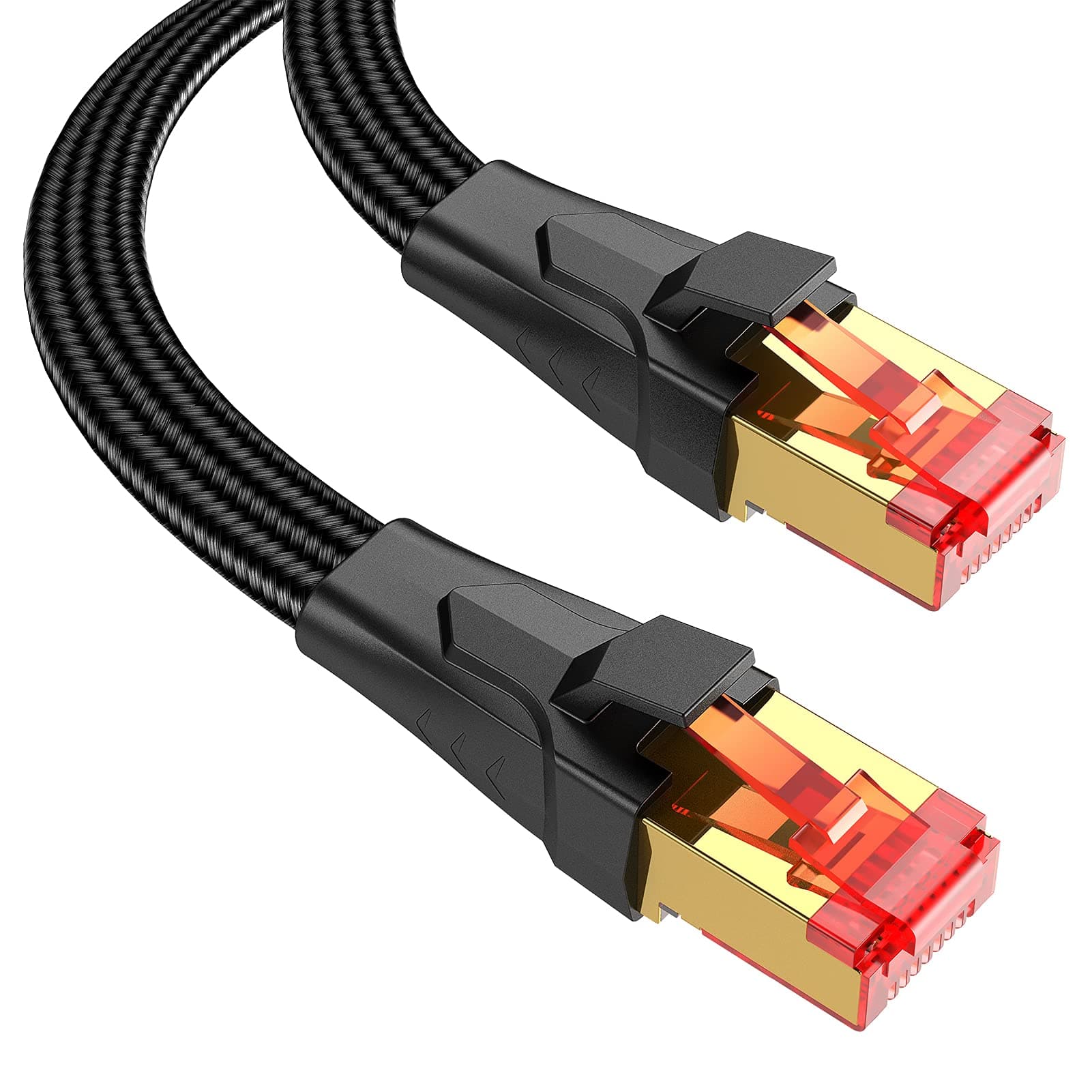 Capshi Cat 8 Ethernet Cable 5ft, Heavy Duty High Speed Cat8 LAN Network Cable, 40Gbps 2000Mhz SFTP Patch Cord Cat8 LAN Network RJ45 Cable for Router, Modem, Gaming, Switch