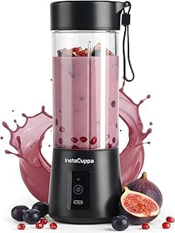 Portable Blender for Smoothie and Juices, Milk Shakes, Crushing Ice, USB Rechargeable Blender Machine for Kitchen with 2000 mAh Battery, 150 W Motor, 400 ML, Built-in Jar (Normal Edition)