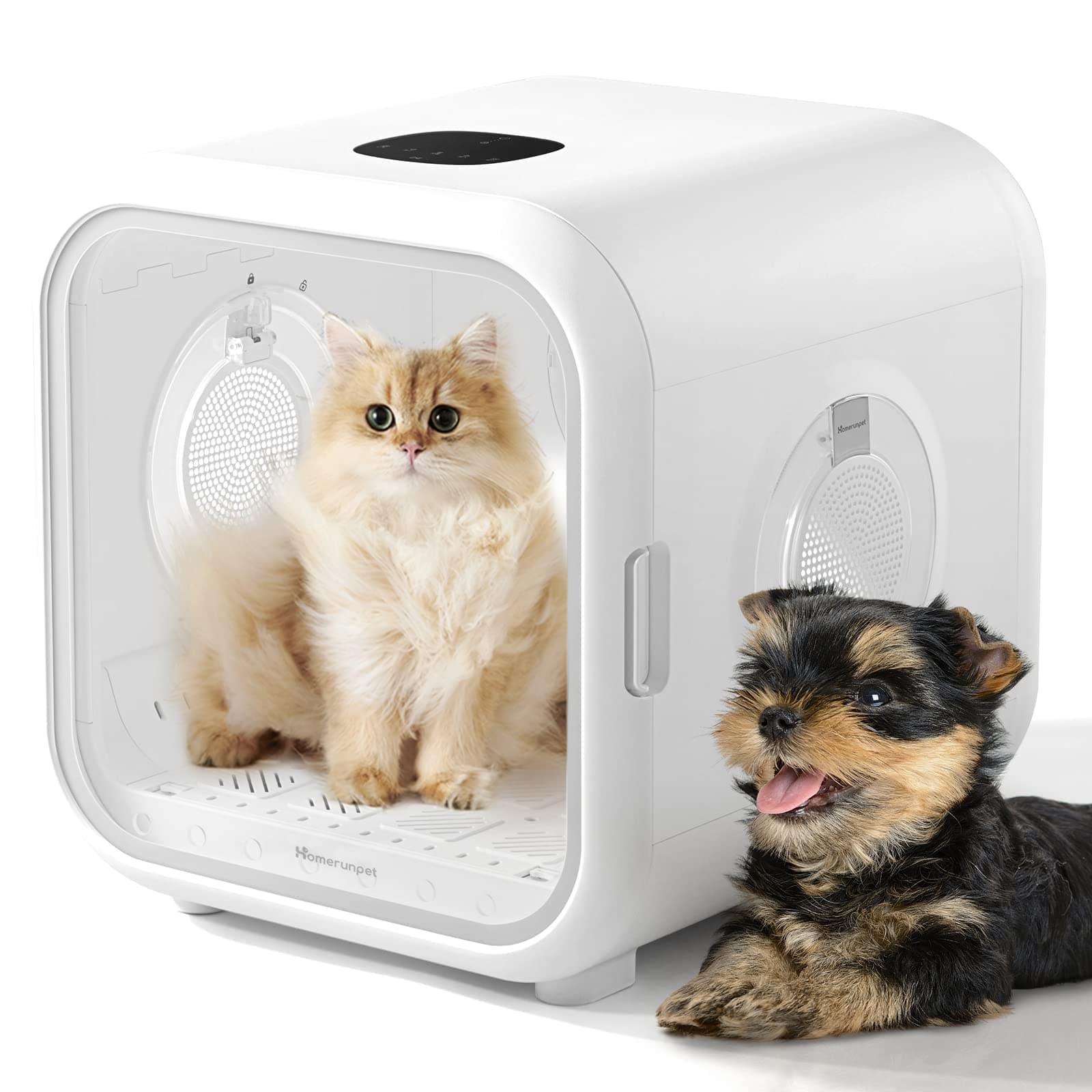 HomeRunPet Cat Dryer, 360° Efficient Automatic and Quiet Box with Smart Temperature Control, Ideal for Small Dogs (50L Drybo Plus Pet Dryer Box)