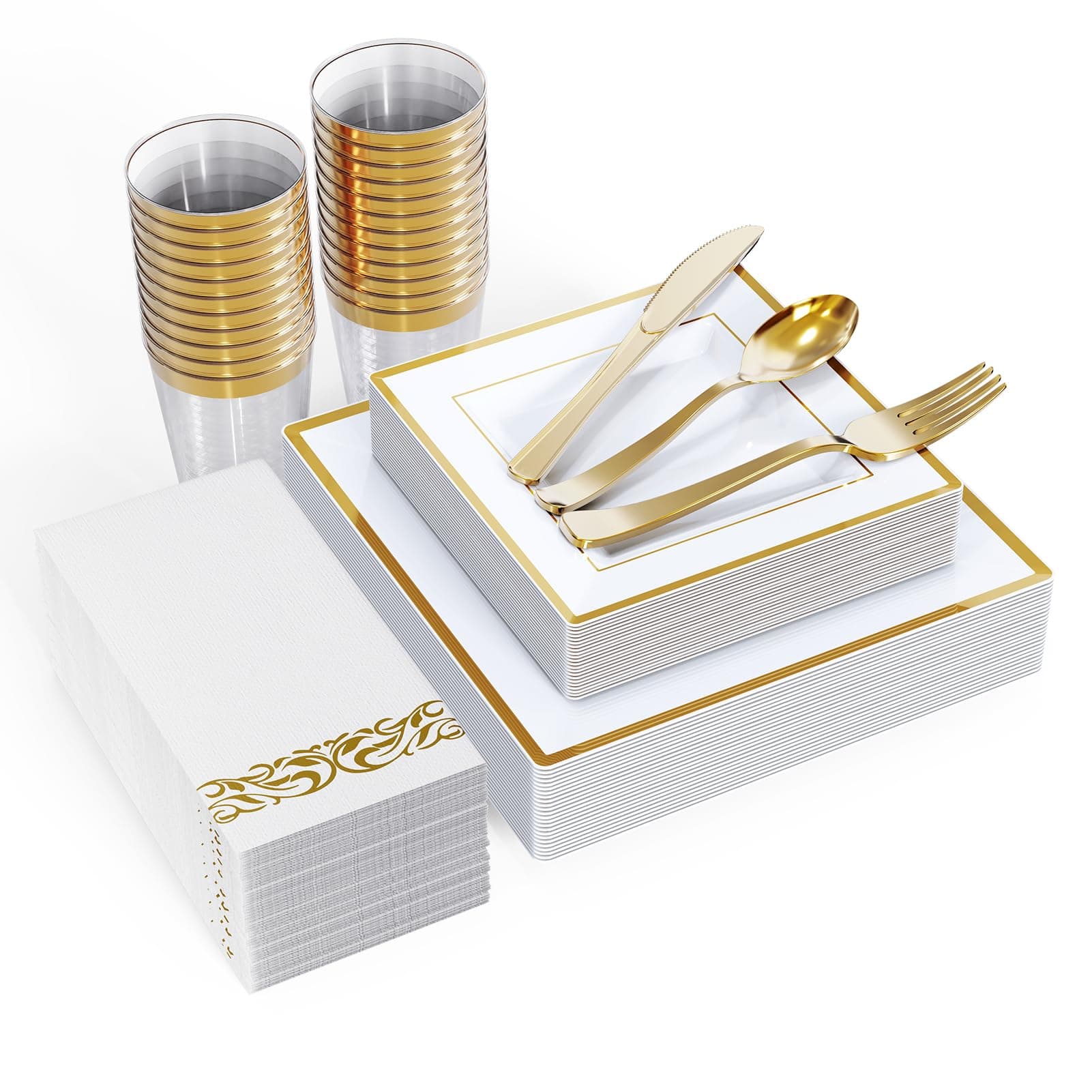 Gold Square Dinnerware Set