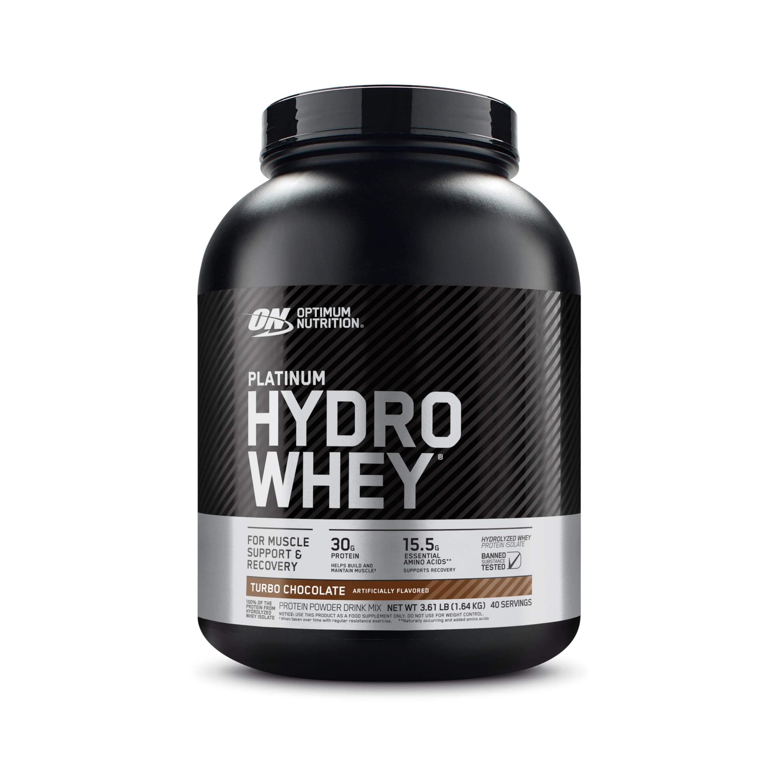Platinum Hydrowhey Protein Powder, 100% Hydrolyzed Whey Protein Isolate Powder, Flavor: Turbo Chocolate, 40 Servings, 3.61 Pounds (Packaging May Vary)