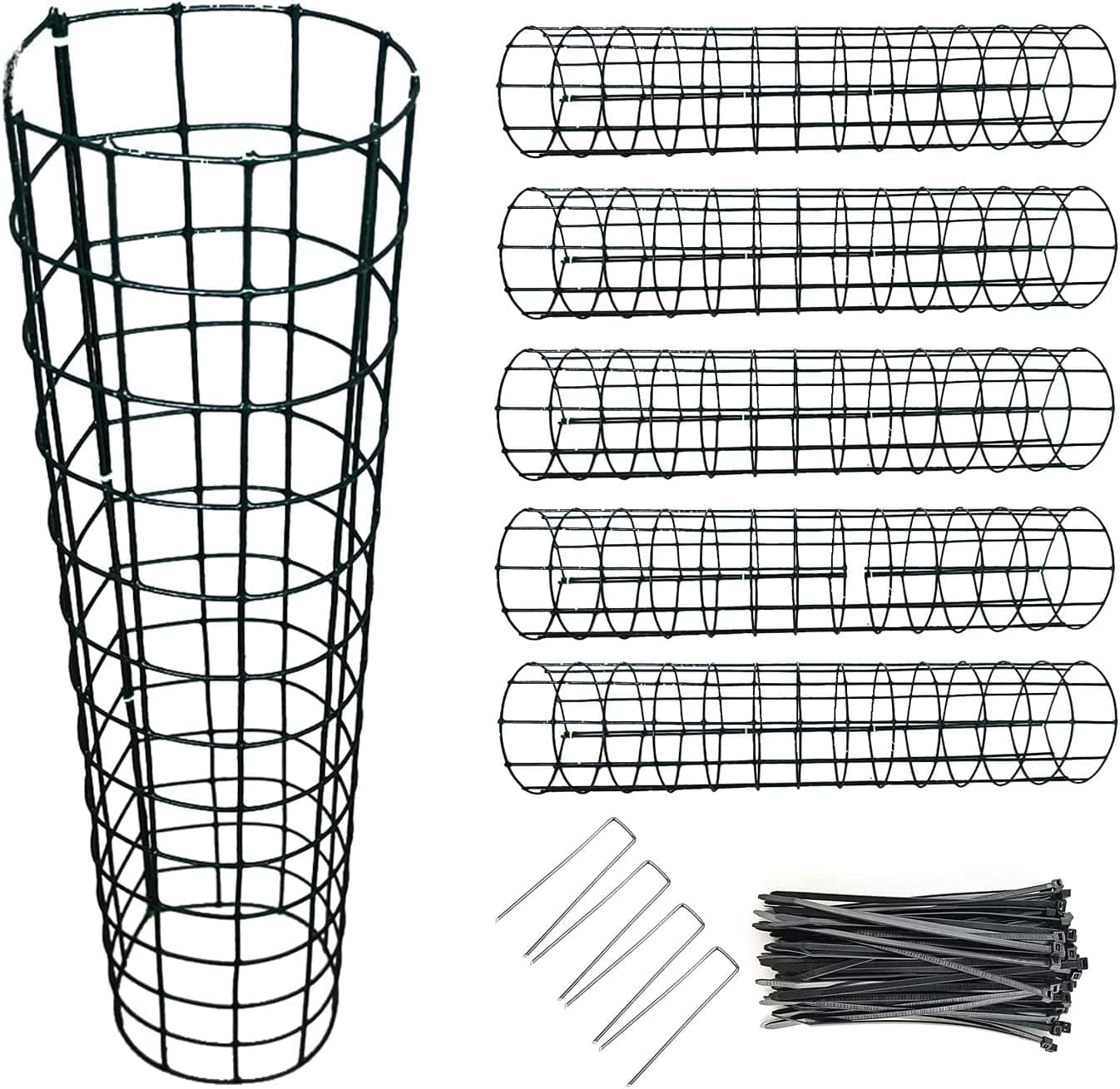 Tree Protectors-Tree Protectors from Deer,Tree Trunk Protector with Zip Ties & Metal Stakes,Tree Wraps to Protect Bark,Tree Tubes,Stacks Vertically & Horizontally for Various Size (8pcs)