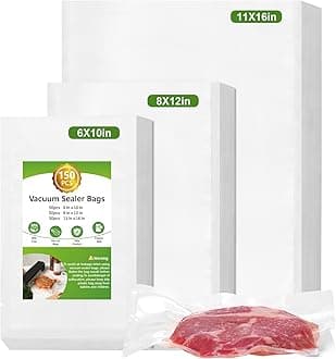 Moretoes 150pcs Vacuum Sealer Bags, Gallon 11" x 16" and Quart 8" x 12" and Pint 6" x 10", BPA Free, Pre-cut Commercial Grade Vac Bags for Food Storage, Meal Prep or Sous Vide