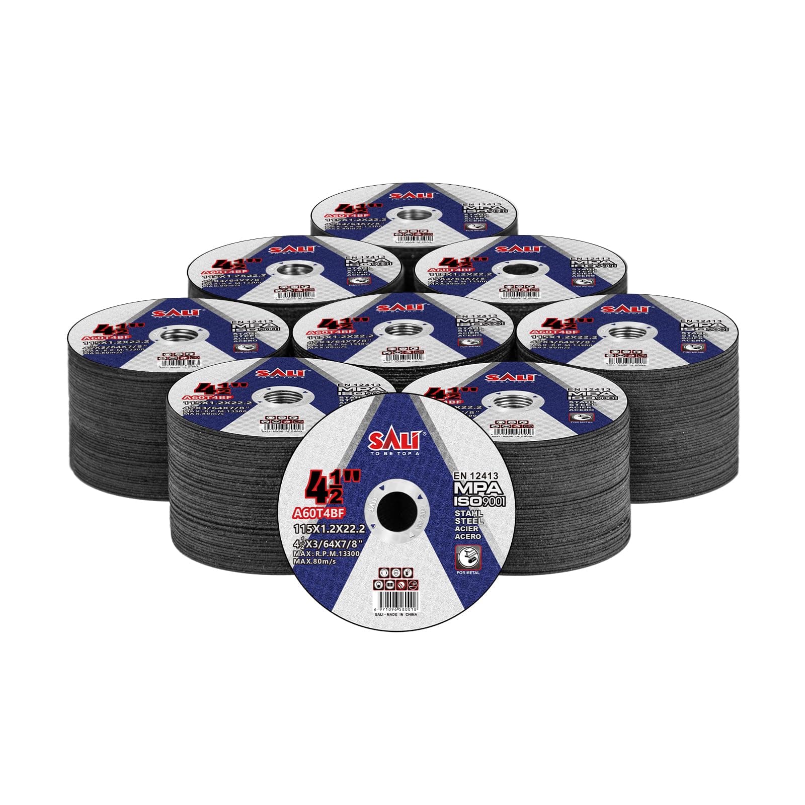 SALI 50 Pack Cut Off Wheel 4 1/2 Inch Cutting Wheels 4-1/2" x 3/64" x 7/8" for Metal & Stainless Steel, Angle Grinder Cutting Wheel,Cutting Discs with Aggressive Cutting