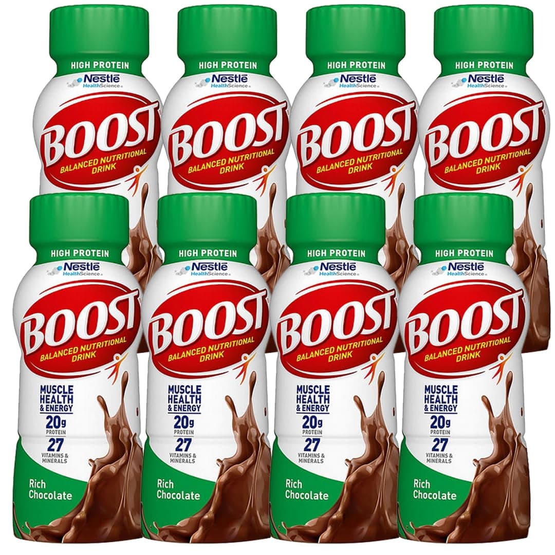 SipboxBoost High 20g Protein Shake Variety | High Protein | Boost Rich Chocolate, Boost Creamy Strawberry, and Boost Very Vanilla Flavors | Variety Packs | 8 fl oz. (8 Pack, Chocolate)