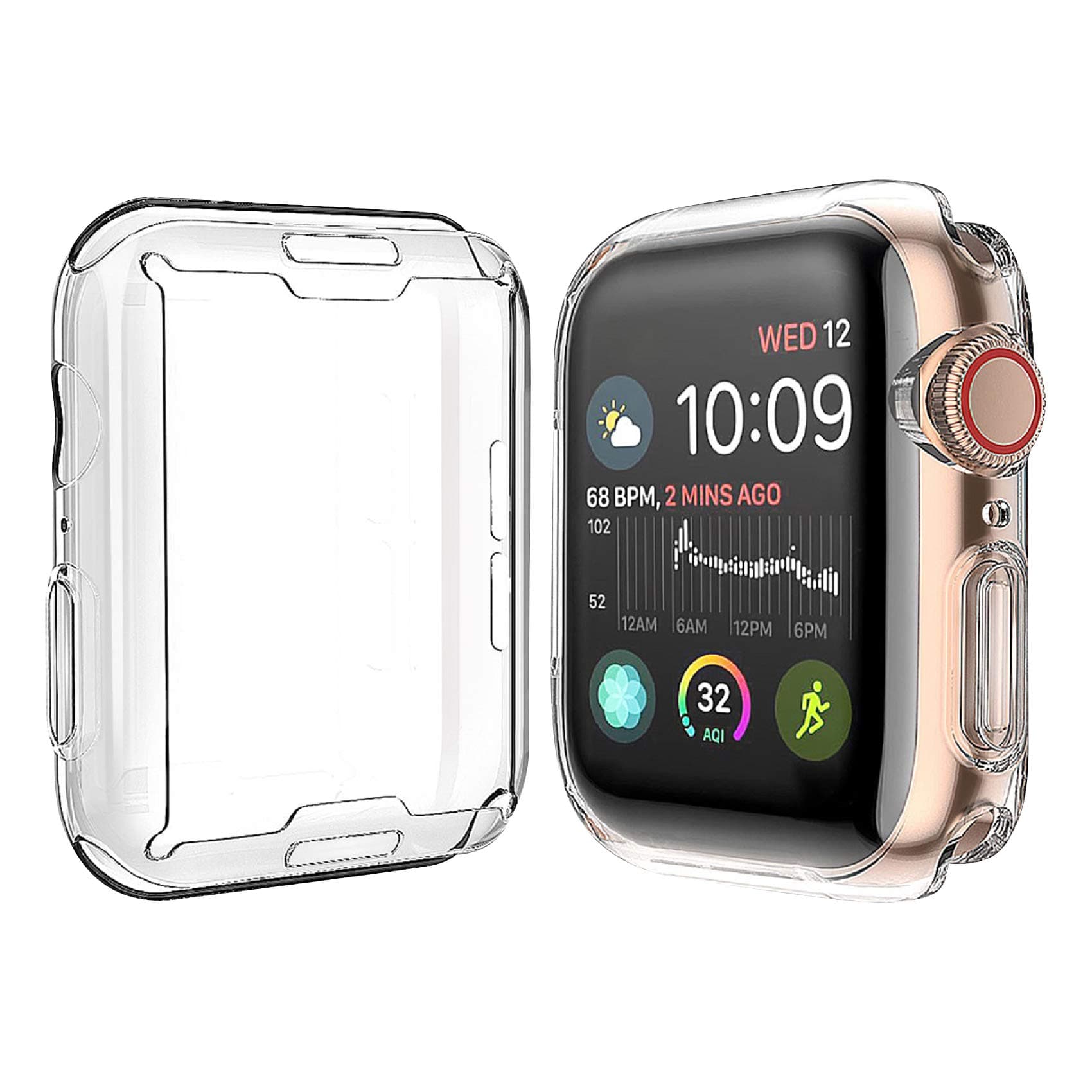 [2-Pack] JULK 40mm Case for Apple Watch New SE 3 (2025) / Series 6 / Series 5 / Series SE/Series 4 Screen Protector, Overall Protective Soft Case TPU HD Ultra-Thin Cover for iWatch, 2 Transparent