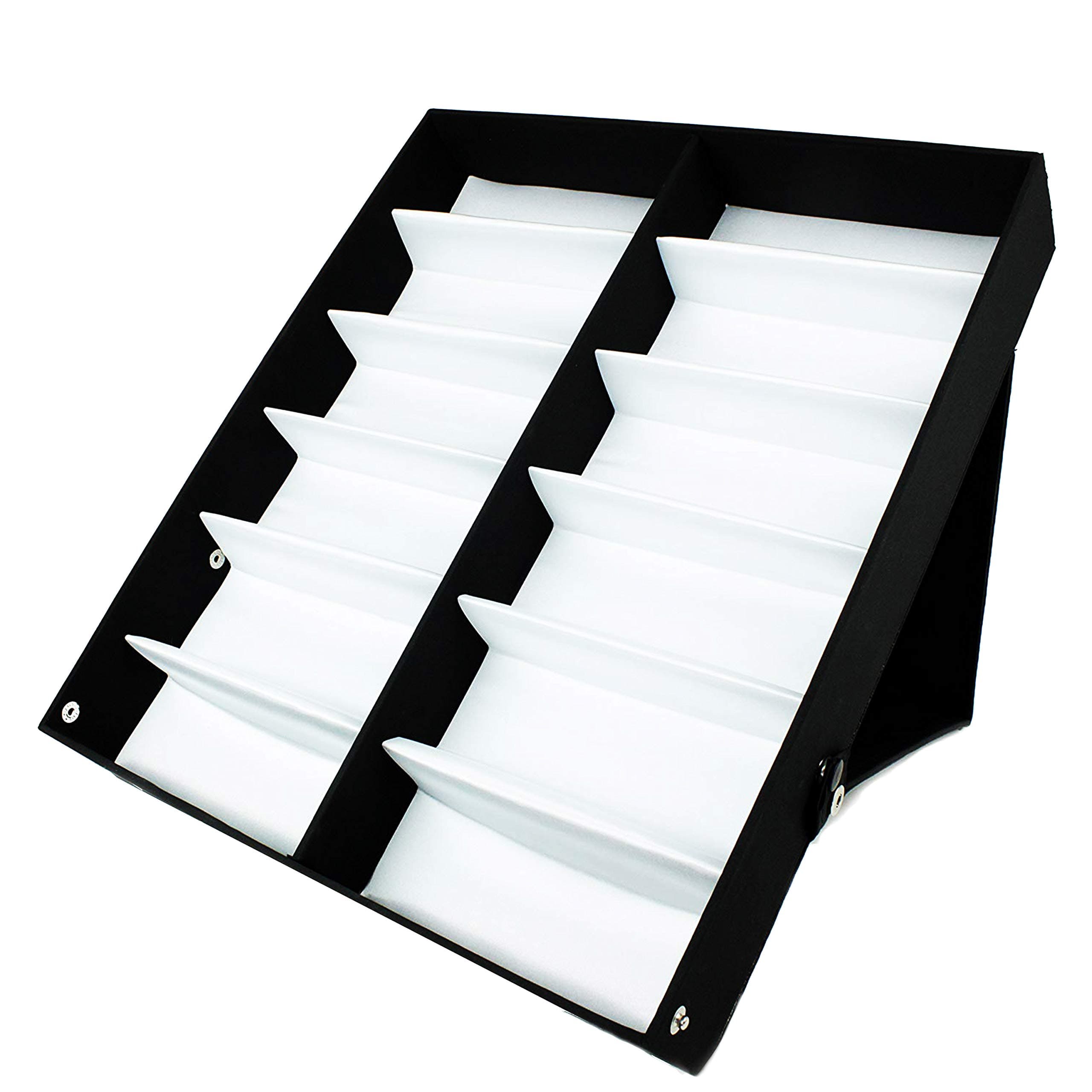 V BY VYE 12 PC Sunglasses Organizer Display Case Holder - Durable Eye Glasses Storage Stand
