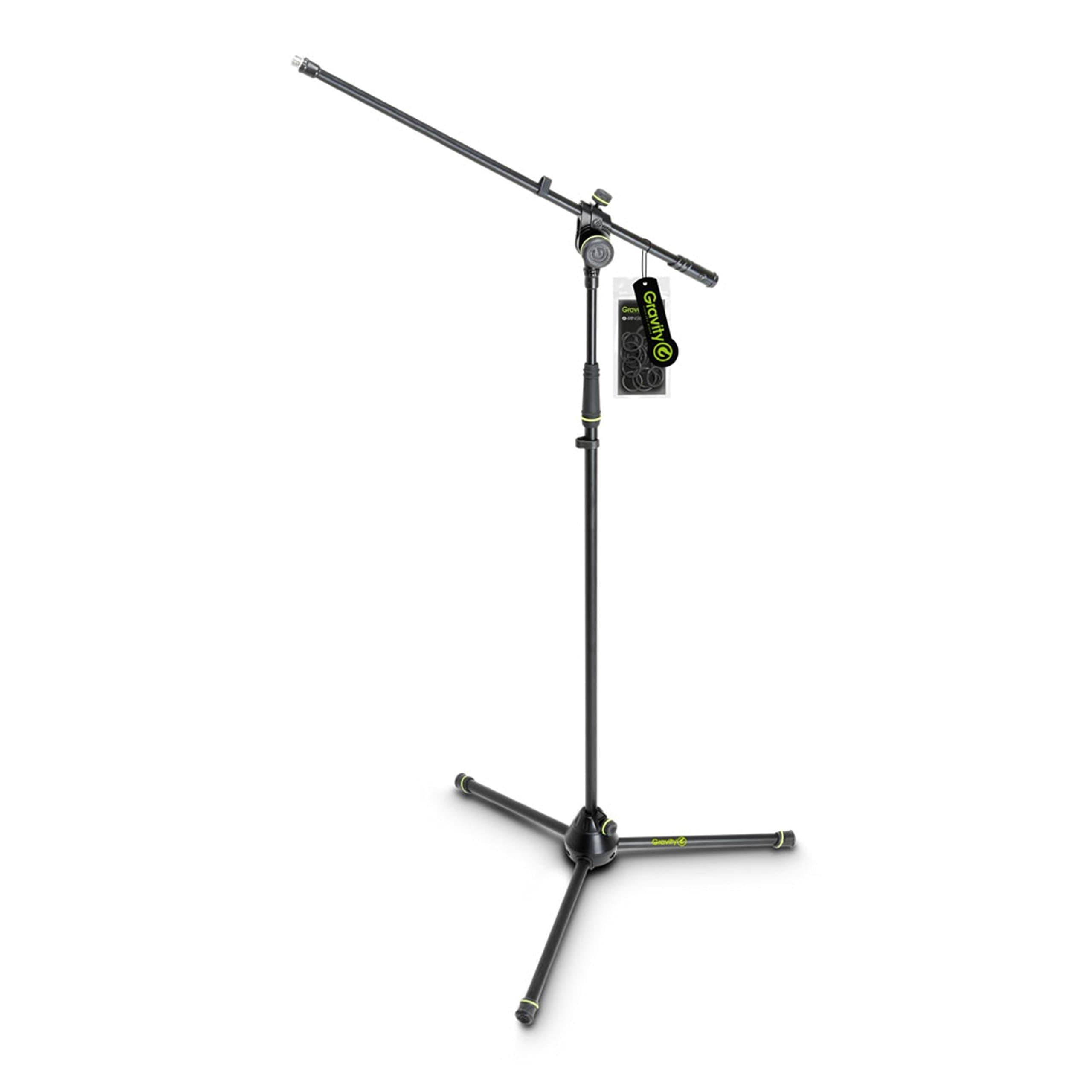 Gravity MS 4321 B - Microphone Stand with Folding Tripod Base and 2-Point Adjustment Boom